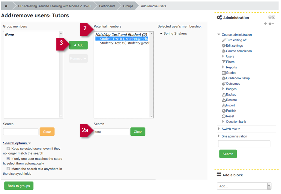Groups in Moodle (Staff)