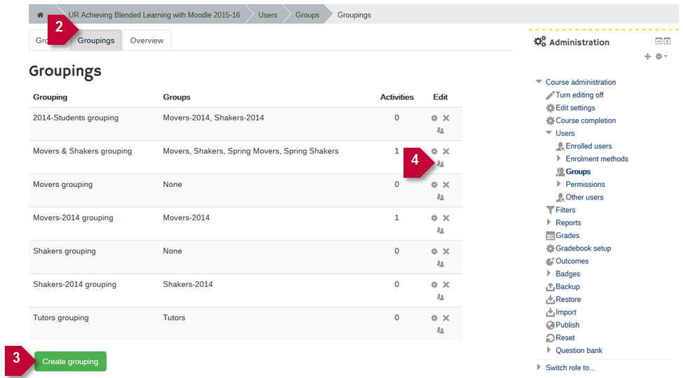 Groups in Moodle (Staff)
